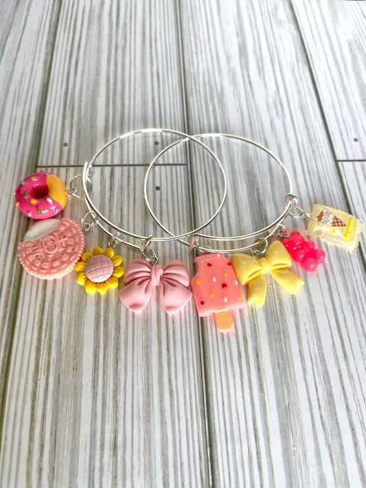 Pink/Yellow Bangle Set