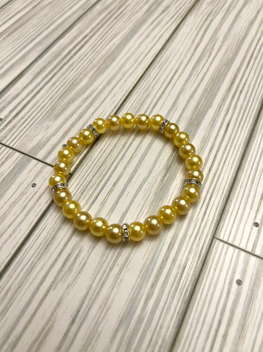 Yellow/Silver Beaded Bracelet